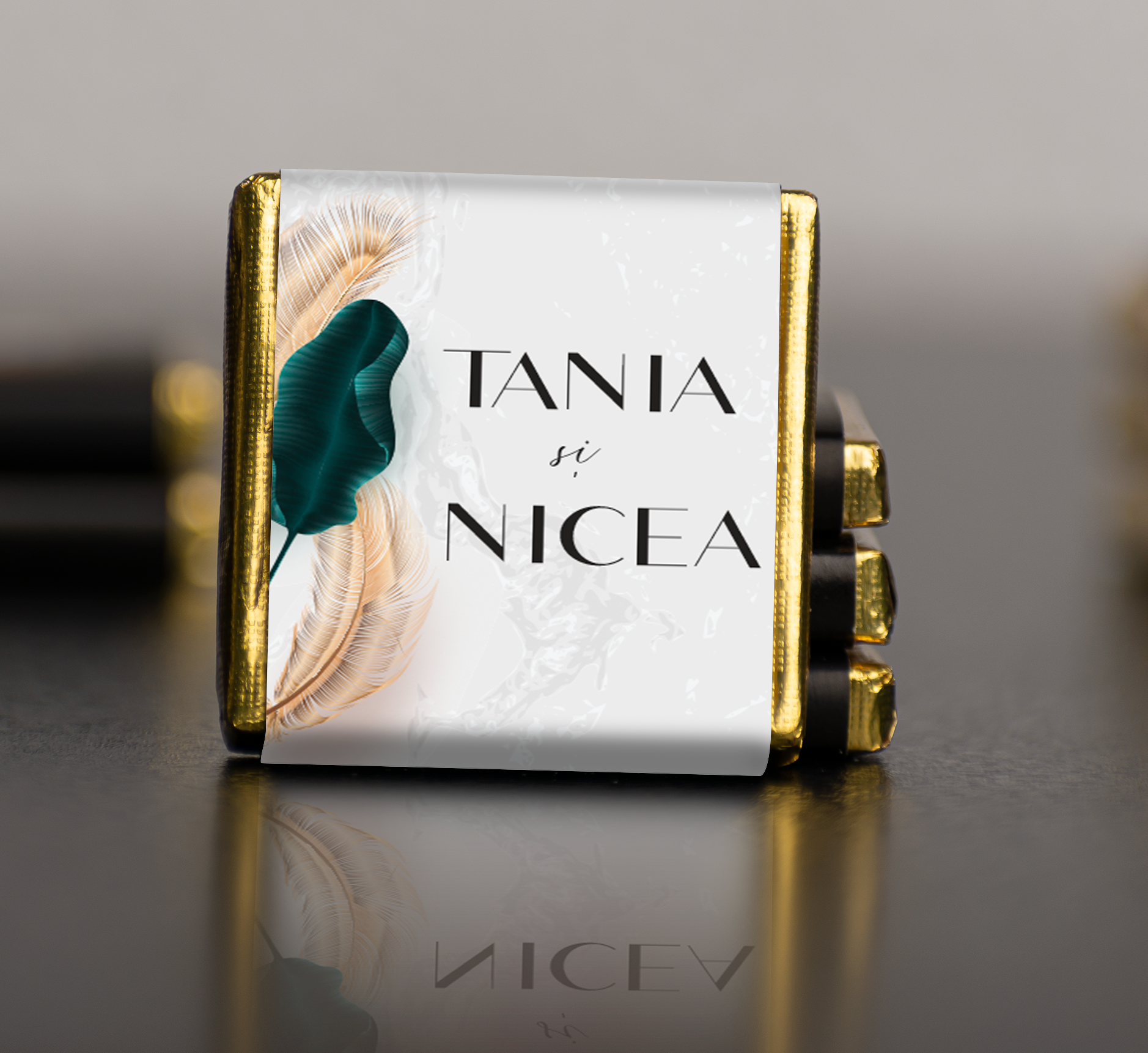 Ciocolata personalizata mica - 3,5x3,5cm - Design client