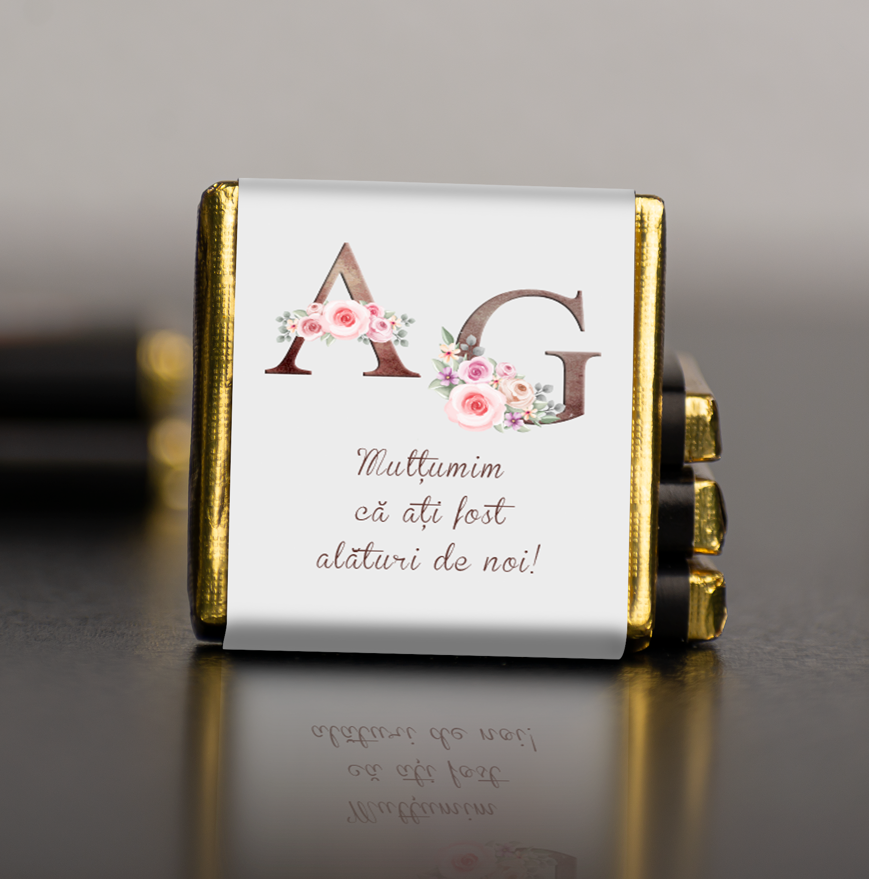 Ciocolata personalizata mica - 3,5x3,5cm - Design client