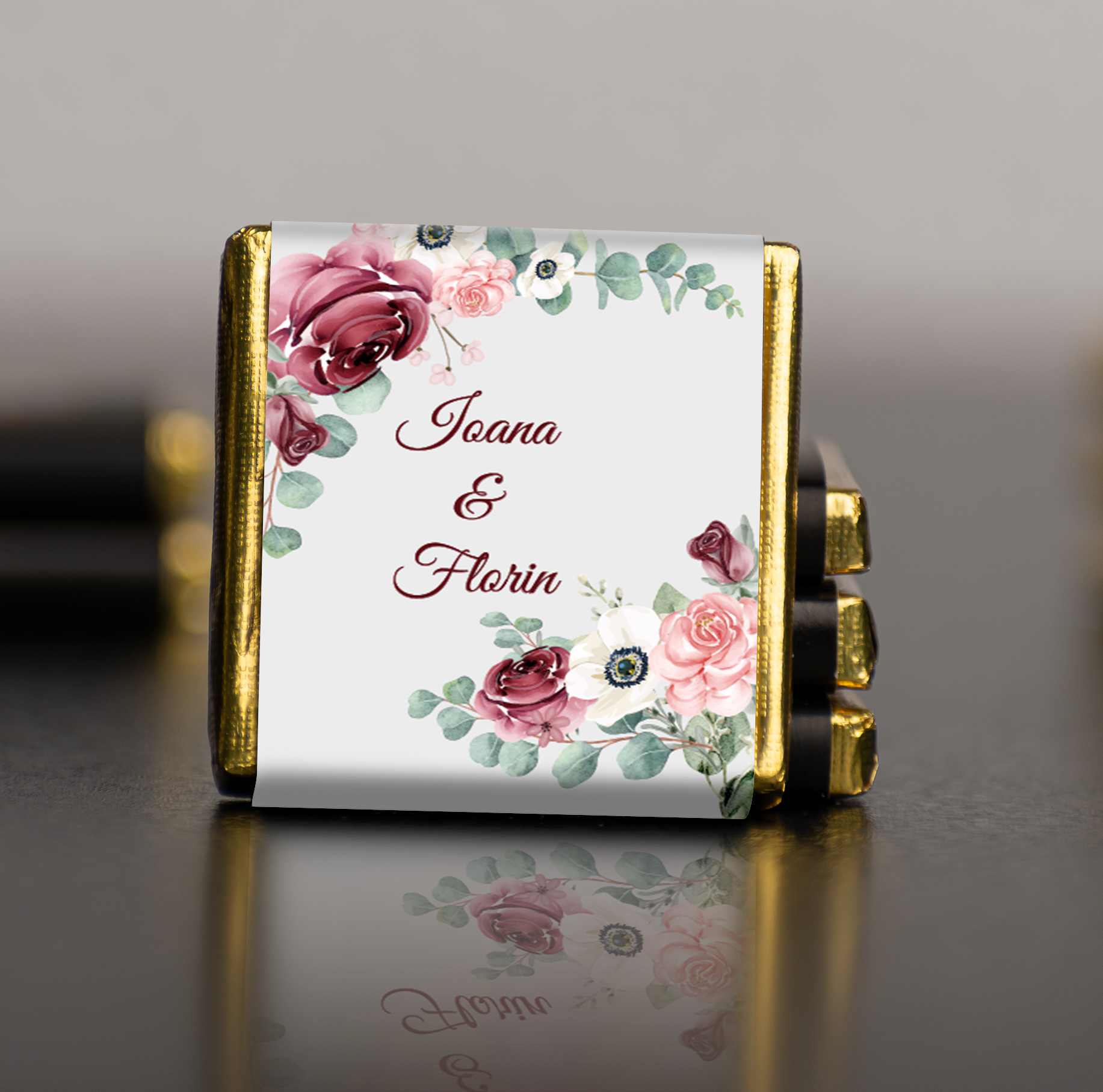 Ciocolata personalizata mica - 3,5x3,5cm - Design client