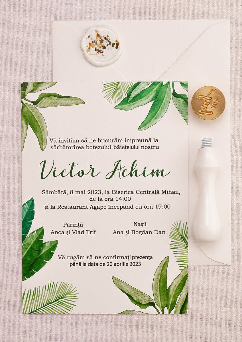 Invitații botez – Exotic  Invitatii Love Story   