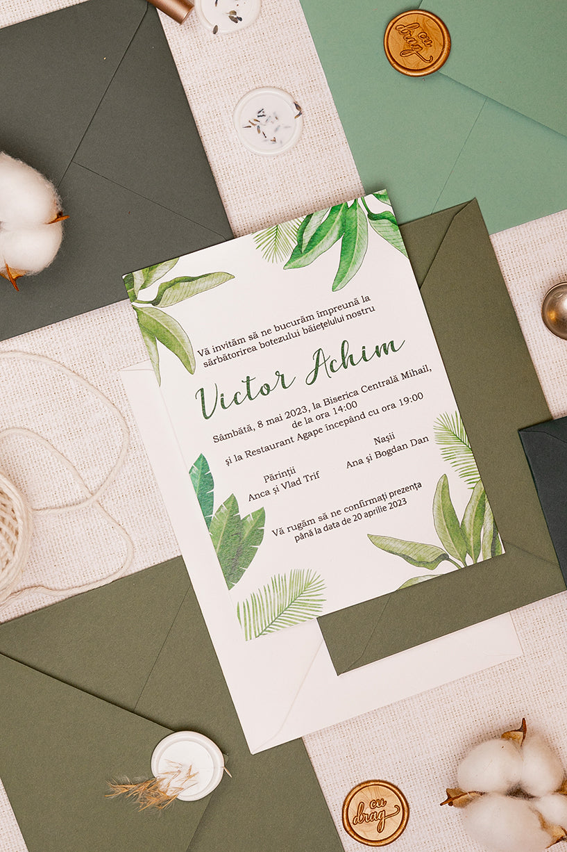 Invitații botez – Exotic Invitatii Love Story