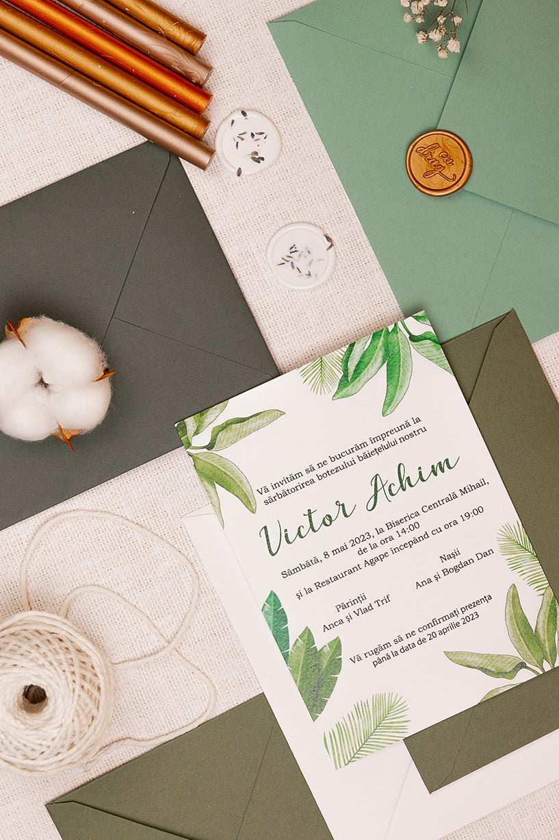 Invitații botez – Exotic Invitatii Love Story