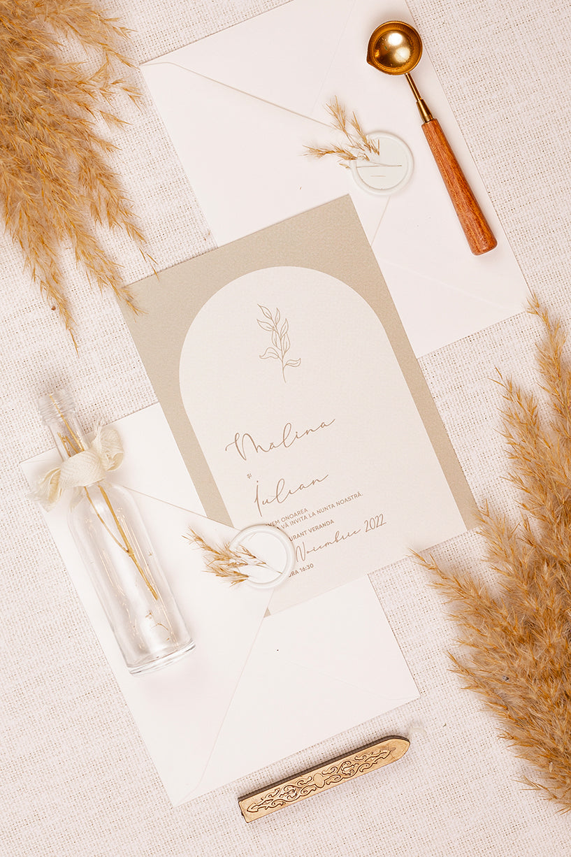 Invitații de nuntă – Arc Minimalist Invitatii Love Story