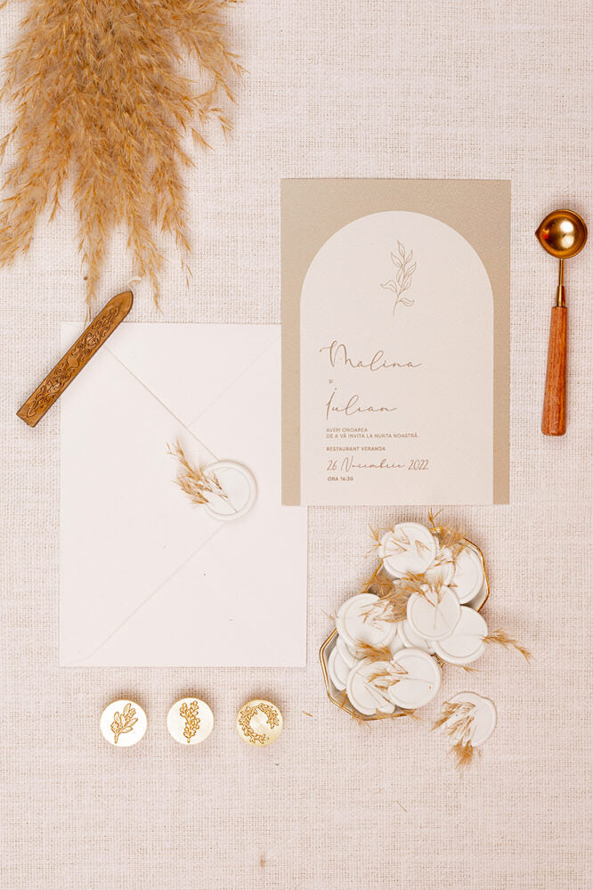 Invitații de nuntă – Arc Minimalist Invitatii Love Story