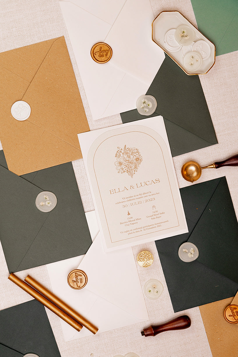 Invitații de nuntă – Flori de Primavară Invitatii Love Story