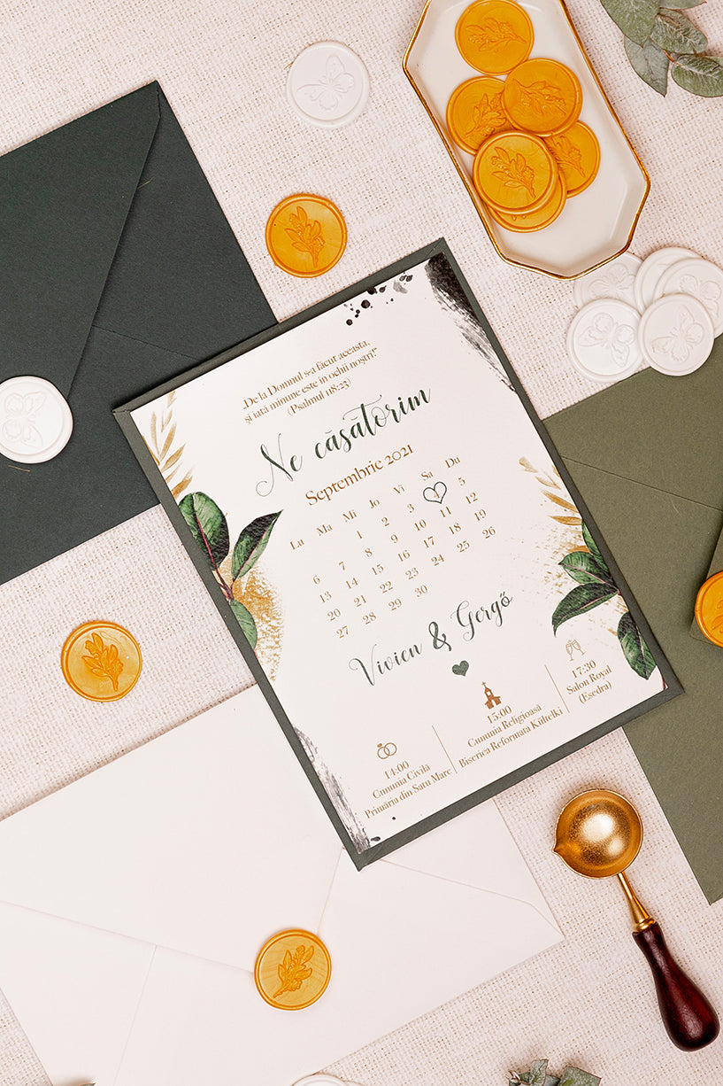 Invitații de nuntă – Calendar  Invitatii Love Story   