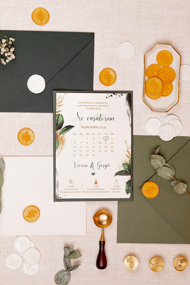 Invitații de nuntă – Calendar Invitatii Love Story