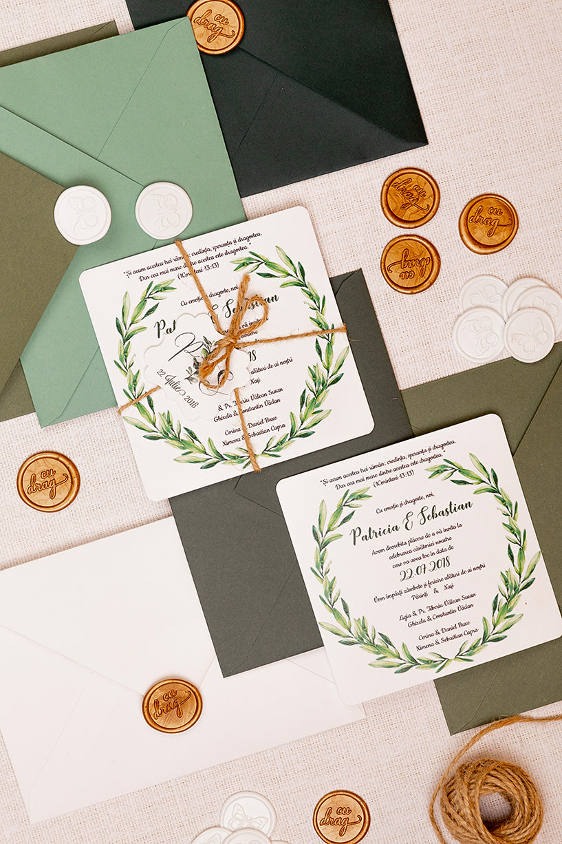 Invitații de nuntă – Crenguțe de Măslin Invitatii Love Story