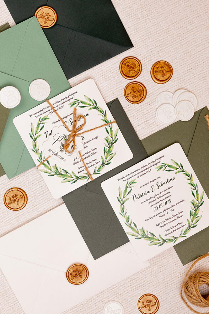 Invitații de nuntă – Crenguțe de Măslin Invitatii Love Story