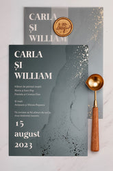 Invitații de nuntă – Dark Gold  Invitatii Love Story
