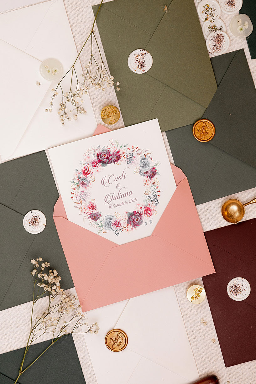 Invitații de nuntă – Flori de Vară Invitatii Love Story