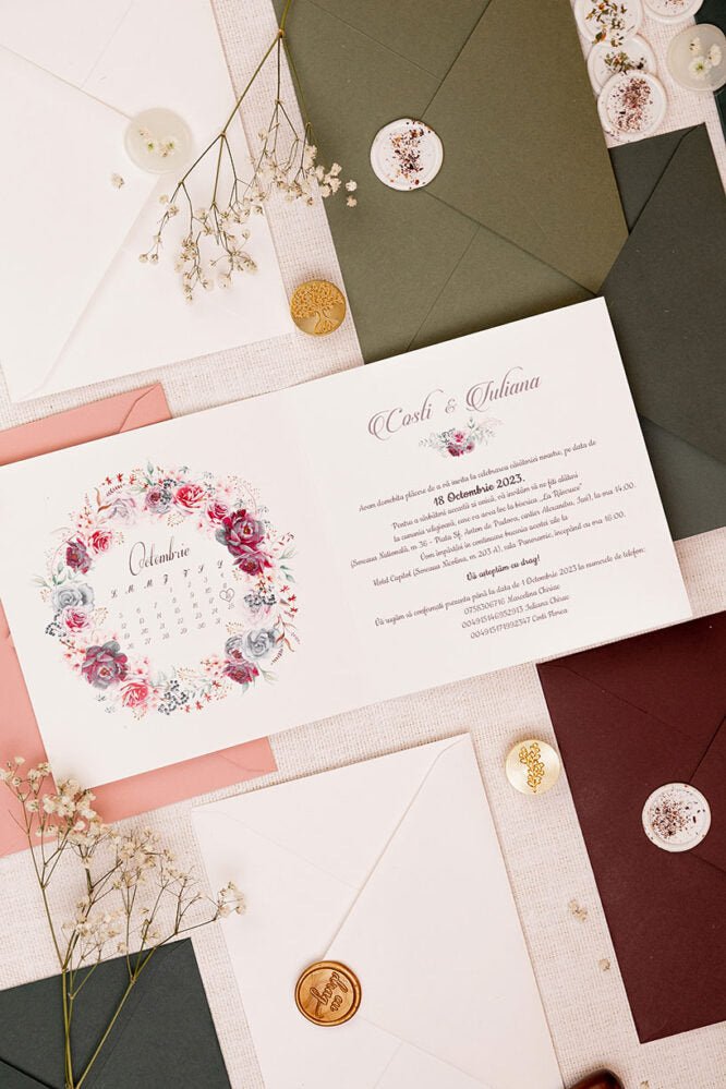 Invitații de nuntă – Flori de Vară Invitatii Love Story