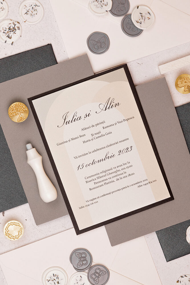Invitații de nuntă – Forme Arcuite Invitatii Love Story