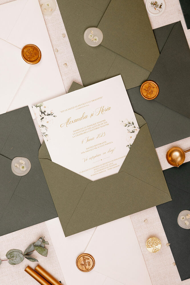 Invitații de nuntă – Trandafiri Roz Invitatii Love Story