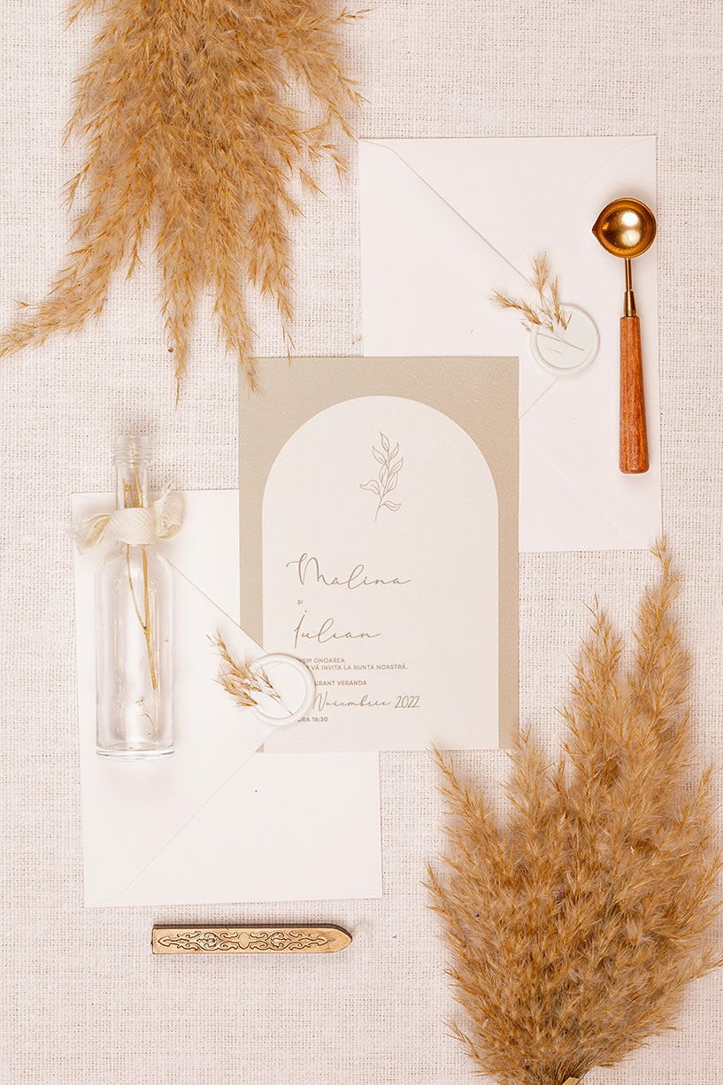 Invitații de nuntă – Arc Minimalist Invitatii Love Story