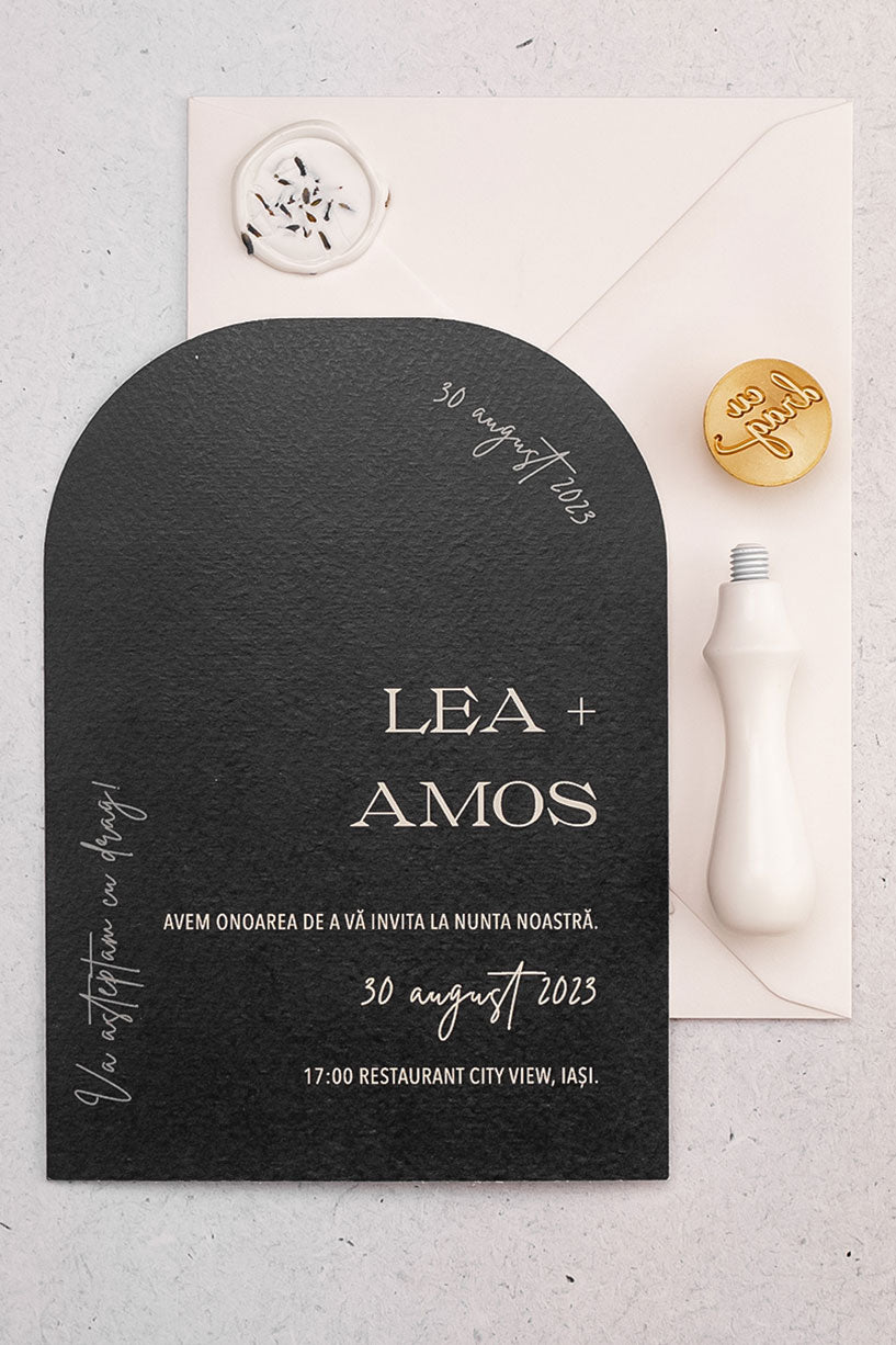 Invitații de nuntă – Arcuita Blue Navy Invitatii Love Story