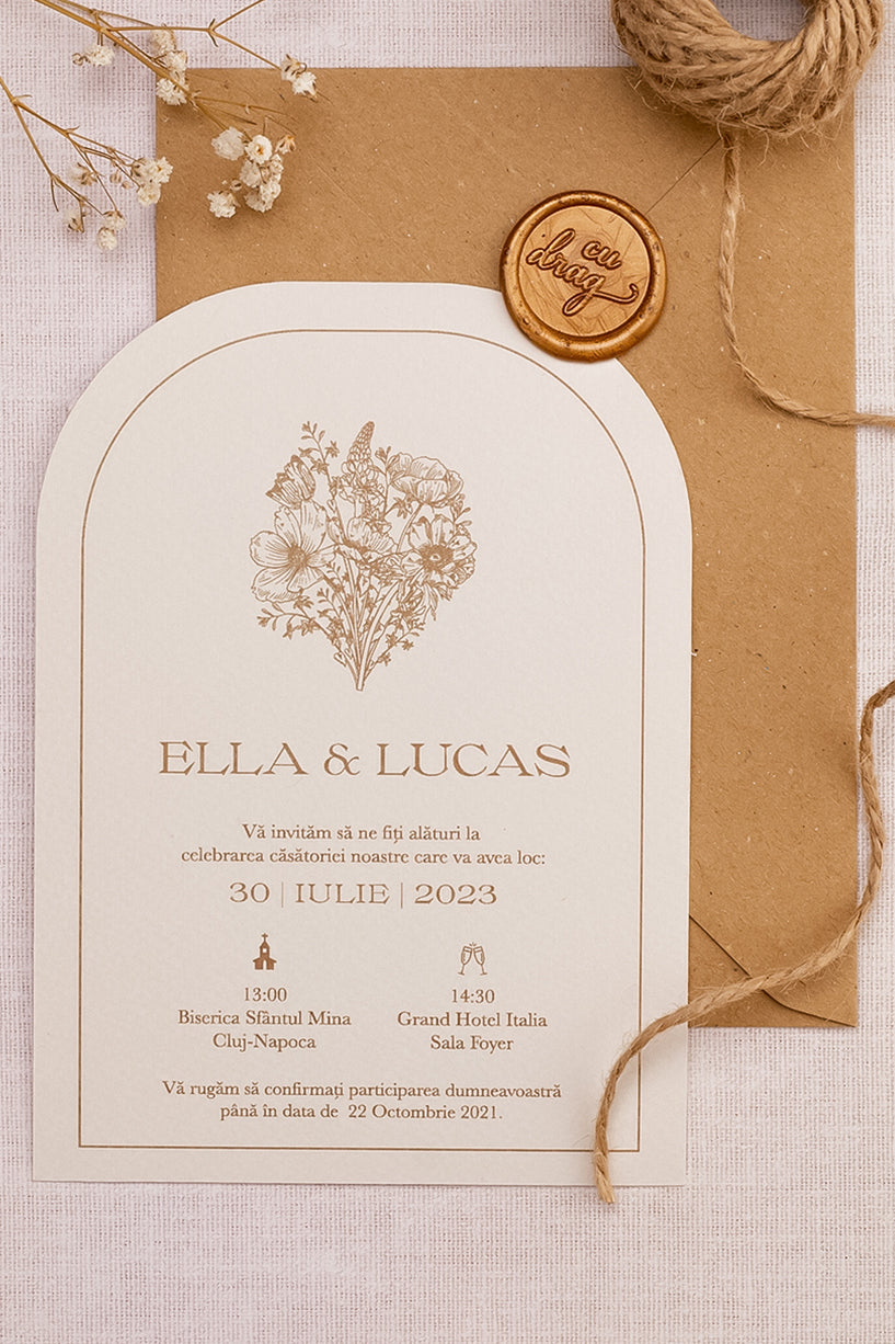 Invitații de nuntă – Flori de Primavară Invitatii Love Story