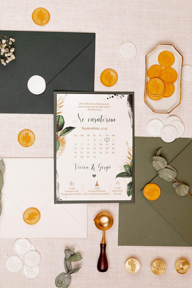 Invitații de nuntă – Calendar  Invitatii Love Story   