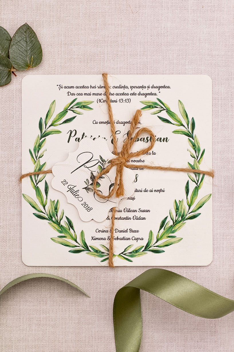 Invitații de nuntă – Crenguțe de Măslin Invitatii Love Story