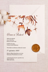Invitații de nuntă – Flori Bumbac  Invitatii Love Story   