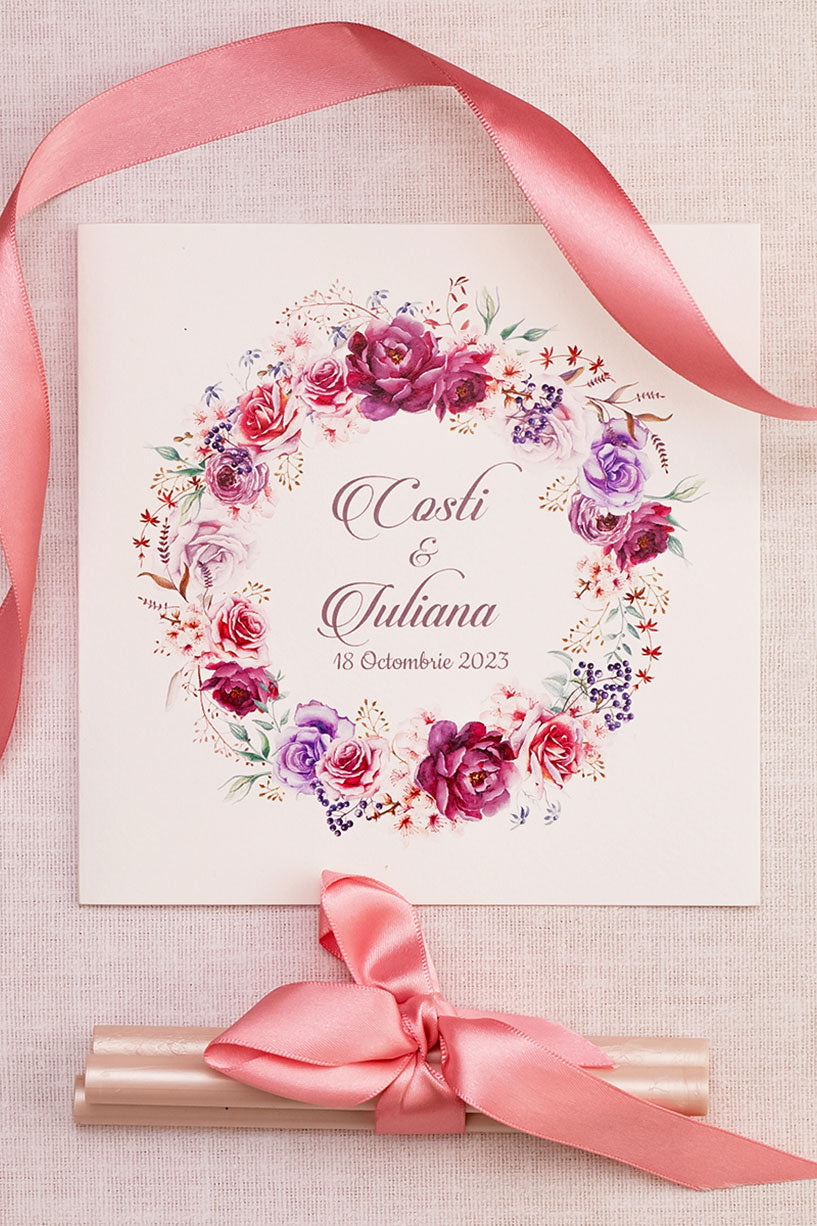 Invitații de nuntă – Flori de Vară Invitatii Love Story